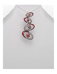 Colored Enamel Pendant Necklace In 92.5 Sterling Silver