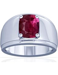 Platinum Cushion Cut Ruby Solitaire Ring