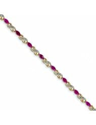 2.7 Carat 14K Gold Diamond and Ruby Bracelet