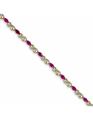 Genuine 14K Yellow Gold Diamond And Ruby Bracelet 3 Grams Of Gold 100% Satisfaction Guaranteed.