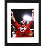 (13x16) Framed Boston Red Sox Dustin Pedroia Celebrating Sports Poster Print