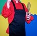 BLACK APRON KIDS CHILDREN FITS 2-7 YR OLDS 15x21 INCHES REAL FABRIC 100% POLY GIFT PARTY FAVOR