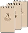 3 Pack Rite in the Rain All Weather Tactical Pocket Notebooks 3" x 5" - Tan