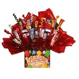 Chocolate Candy Bouquet in a Happy Birthday box