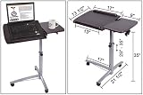 Rolling Laptop Desk w/ Tiltable Split-Top Table Hospital Food Tray Computer PC