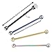 BodyJ4You 4PC Industrial Bar Earrings 14G Black Blue Rainbow Steel 38mm Barbell CZ Ear Cartilage Piercing Jewelry