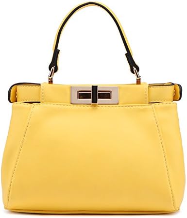 Spring New Style Beautiful Trendy Female Mini Handbags for Girls Purse Small with Padlock (yellow)