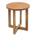 Chloe Round Wood End Table - Medium Oak