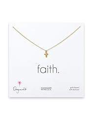 Dogeared Small Diamond Cross Necklace Gold Dipped