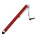 Ikross Universal Red Stainless Steel Touch Screen Stylus with 3.5mm Adapter Plug - Retail Packaging