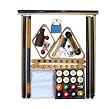 Billiard Pool Table Accessory Kit With Dark Classic Marble Ball Set Oak Finish