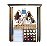 Billiard Pool Table Accessory Kit With Dark Classic Marble Ball Set Oak Finish