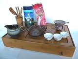 Luxury Professional OoLong Tea Drinking Set- Comes With Beautiful Bamboo Tea Plate, YiXing ZiSha Collection Tea Pot (Mady By Famous Artist w/Hand-Writing Certificate),ZiSha Tea Drinking Filter Set, ZiSha Tea-Water Holder Pot,Bamboo Tool Set,3pcs/Set Drinking Cup,Taiwan High Mountain Tea and Elegant Tea Storage Tin.Gorgeous Gift. You are a Real High Mountain OoLong Teas Drinker . Enjoy Your OoLong Teas Drinking Life Now and Forever. Super Value and Collectiable.100% Satisfaction Guaranteed !