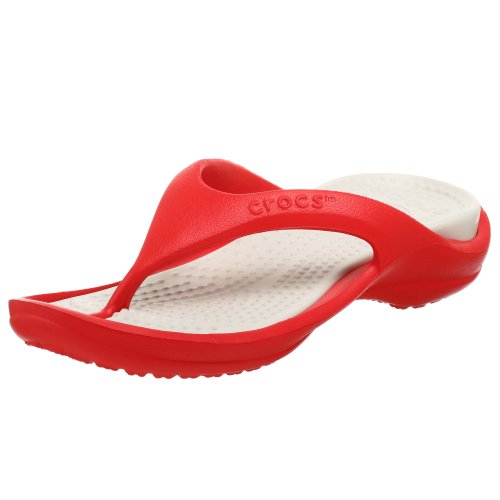crocs Athens Thong Sandal,Red/Pearl,Men's 8 M/Women's 10 M