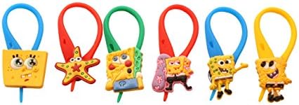 APSILON Multicolor Rubber String Zipper Pulls - Spongle Bob # 1