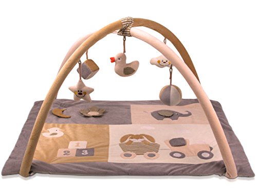 Lil  Jumbl Baby Gym Children Play Mat Twist & Fold with Removable Toys. Tummy Time Indoor Activity Kids Jungle Mat for Baby & Toddler. Dome Infant Child Care Floor Playmat. White.
