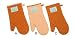 Burnt Orange and Gingham Oven Mitt Set of 3