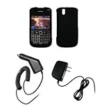 BlackBerry Bold 9650 - Premium Black Rubberized Snap-On Cover Hard Case Cel ....