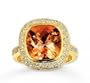 14k Yellow Gold Elegant 5 Carat Citrine Diamond Ring