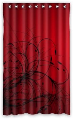 Custom Red Black Abstract Window Curtains/drape/panels/treatment Polyester Fabric Bedroom Decor 52"x84"