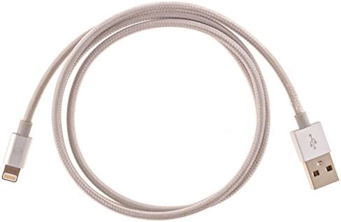 EarthSpark [Apple MFi Certified] Lightning to USB Cable - Tangle Free Braided Nylon Sheath with Aluminum Housing - Made For Apple iPhone 5 5c 5s 6 6 plus iPad iPad Air MacBook Pro MacBook Air iPod - Data Sync &amp; Charge (1M / 3.3FT - Silver)