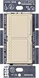 Lutron MA-L3L3-ES Maestro 300 Watt (top)/300 Watt (bottom) Single Pole Dual Dimmer, Eggshell by Lutr