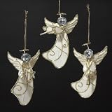 4 5-4 75 CAPIZ SHELL ANGEL ORN, SET OF 3 ASSORTED