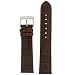 Watch Band Crocodile Grain Brown Leather Padded Strap 28 millimeter