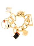 GUESS Gold Geo Logo Charm Bracelet, GOLD