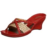  : Clarks Women's Entice Wedge Sandal,Red,5 M
