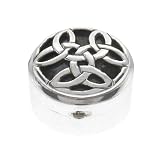 Sterling Silver Pillbox Celtic Triquetra Knot Pill Box