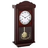 Beautiful Kassel 15 Day Wood Wall Pendulum Clock with Glass Front