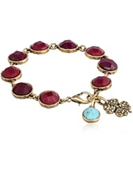 Lucky Brand Pink Glitz Charm Bracelet, 7.63"