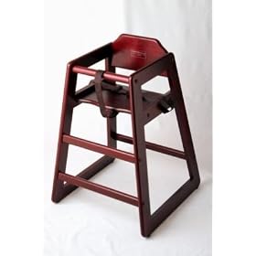Wooden High Chair - Mahogany