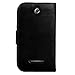 kwmobile Case Compatible with Sony Xperia E - Wallet Case PU Leather Flip Phone Cover with Card Holder Slots - Black