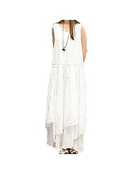 Round Neck Linen Pleated Belted Summer Sleeveless  Dress