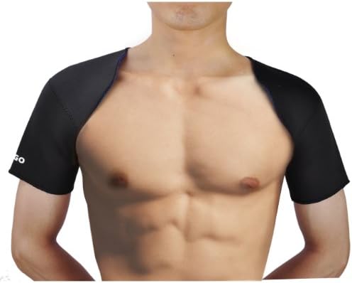 GOGO Black Double Shoulder Support, Neoprene Protector Wrap Brace