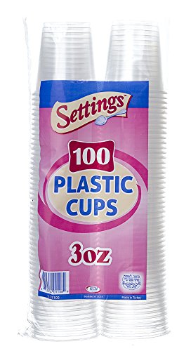 Setting 3 Oz. Disposable Plastic Cups (100 Ct) Pack of 3 (300 Cups Total)