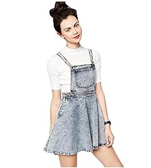 A-line Denim Sleeveless Short Skater Dress/Jumpsuit 
