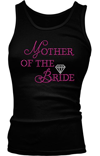 Rhinestone Mother Of The Bride - PINK Girls / Juniors Tank Top T-shirt