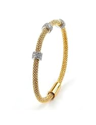 Sterling Silver Magnetic Silver Cubic Zirconium Bangle