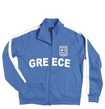 Griechenland/Hellas/Greece Zip Jacke mit gesticktem Wappen S-XXL blau/weiss XL
