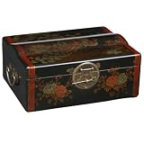 EXP 2-Bottle Wine Case With Hand-Painted Peacock Motif
