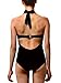 Retro 50s Halter Push Up Swimsuits Women Vintage One Piece Ruched Bathing Suits Swimwear