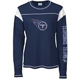 Tennessee Titan T Shirt : Reebok Tennessee Titan Ladies Navy Blue Giant Logo Long Sleeve Vintage Premium Thermal T Shirt