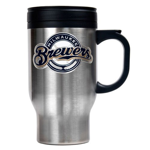 Milwaukee Brewers MLB Stainless Steel Travel Mug - Primary Logo