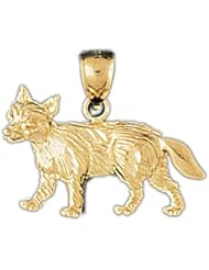 Dazzlers Solid 14k Gold Fox Charm Pendant Available in three colors from jewelsberry (weights: 3.5 grams only)
