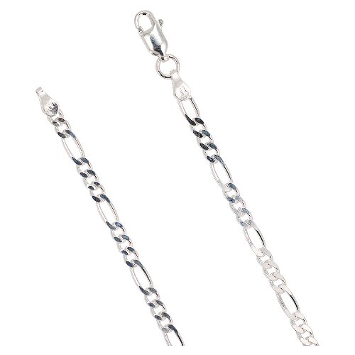 Sterling Silver Figaro 3mm Necklace Chain Italian Italy Solid .925 Jewelry