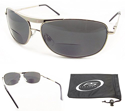 PRO Aviator Bifocal Sunglasses for Men. Available From 1.00, 1.25, 1.50, 1.75, 2.00, 2.25, 2.50, 2.75, 3.00, 3.25 and 3.50.