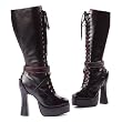 Women's Sexy Gothic Knee High Boots 5.5 Inch Chunky Heel Mid Platform Black